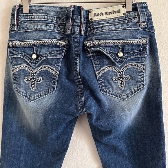 Rock Revival Sasha Bootcut Jeans Flap Pockets Size 31 - Picture 1 of 12